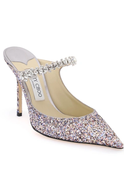 Shop Jimmy Choo Bing 100 Glitter Mules