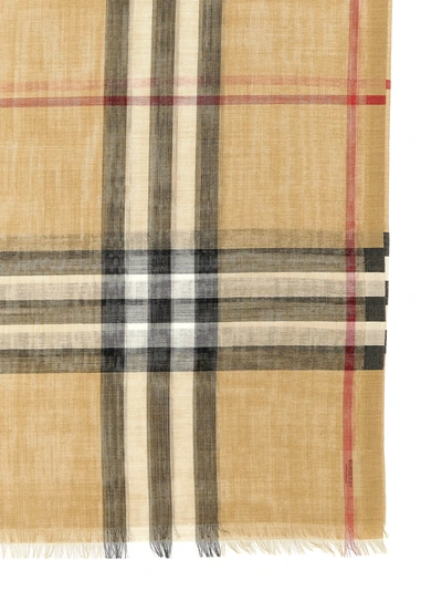 Burberry Check Scarf Scarves And Foulards Beige In Brown
