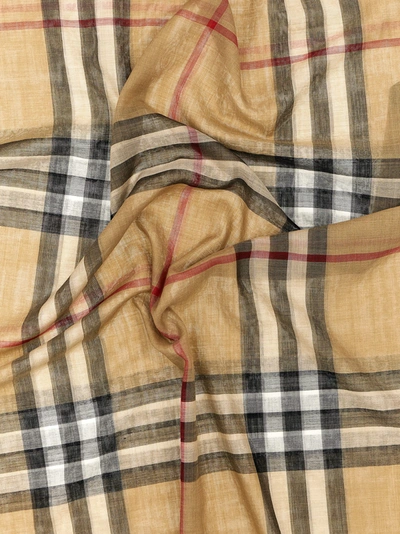 Burberry Check Scarf Scarves And Foulards Beige In Brown