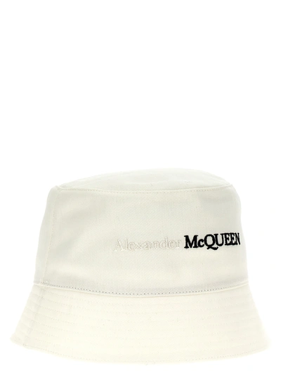 Shop Alexander Mcqueen Logo Bucket Hat Hats White/black