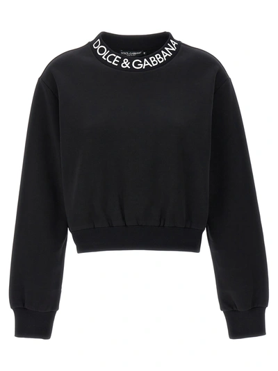 Shop Dolce & Gabbana Logo Embroidery Sweatshirt Black
