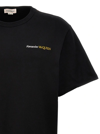 Shop Alexander Mcqueen Logo Embroidery T-shirt Black