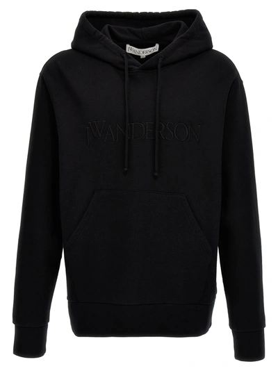 Shop Jw Anderson Logo Hoodie Sweatshirt Black