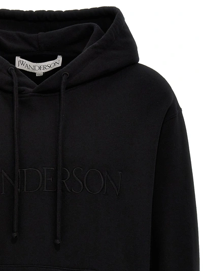 Shop Jw Anderson Logo Hoodie Sweatshirt Black