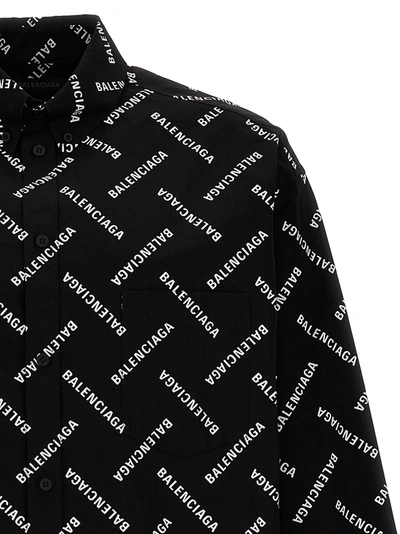 Shop Balenciaga Logo Print Shirt Shirt, Blouse White/black