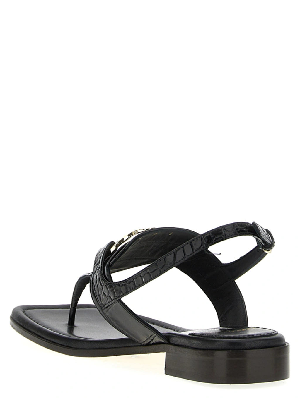 Ferragamo Gancini Slingback Sandals In Black | ModeSens