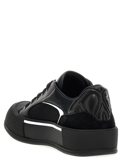 Shop Alexander Mcqueen Neoprene Canvas Sneakers White/black