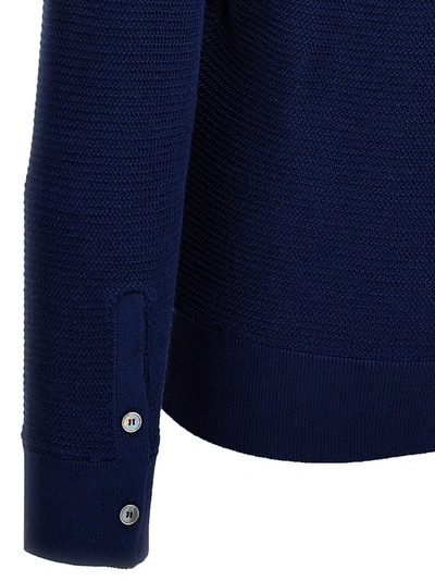 Shop Zegna Polo Jersey Sweater, Cardigans Blue