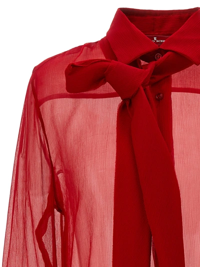 Shop Ermanno Scervino Pussy Bow Shirt Shirt, Blouse Red