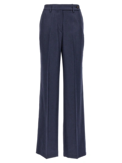 Shop Kiton Silk Cashmere Pants Blue