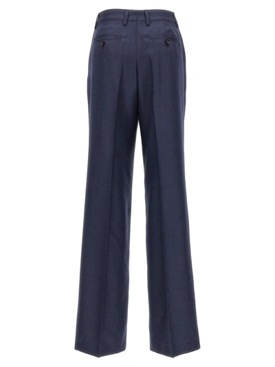 Shop Kiton Silk Cashmere Pants Blue