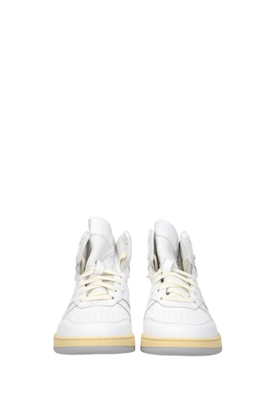 Shop Rhude Sneakers Leather White