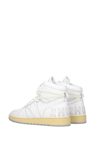 Shop Rhude Sneakers Leather White