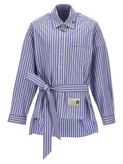 Shop Miharayasuhiro Striped Shirt Shirt, Blouse Light Blue