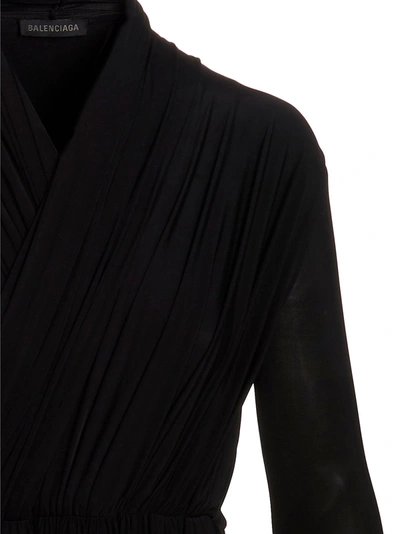 Shop Balenciaga Stretch Stretch Insert Bodysuit Jewelry Black