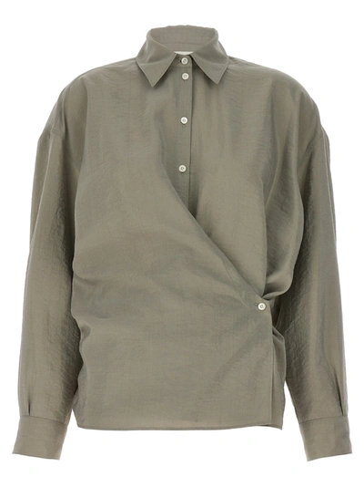 Shop Lemaire Twisted Shirt, Blouse Gray
