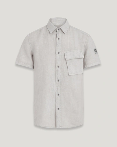 Shop Belstaff Scale Short Sleeve Shirt In Cloud Grey