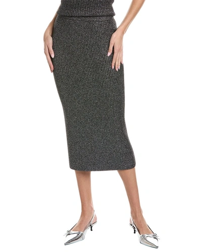 Shop Michael Kors Metallic Pencil Skirt In Grey