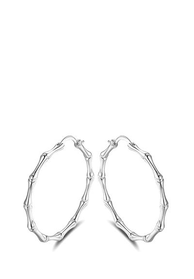 Shop Liv Oliver 18k Gold Hoop Earrings In Silver