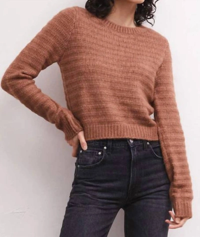 Shop Z Supply Bowie Cropped Sweater In Tiger Eye In Brown
