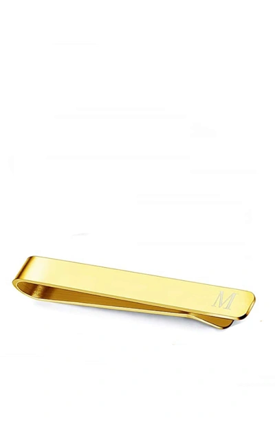 Stephen Oliver 18k Gold Initial "m" Tie Bar In Gold