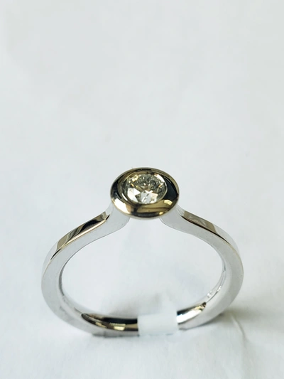 Diana M. 18kt White Gold Solitaire Diamond Ring Containing 0.25 Cts Tw (gh Vs Si) In White