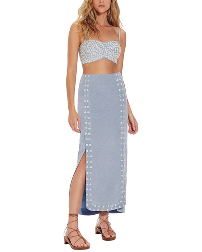 Shop Vix Lana Detail Midi Skirt In Blue