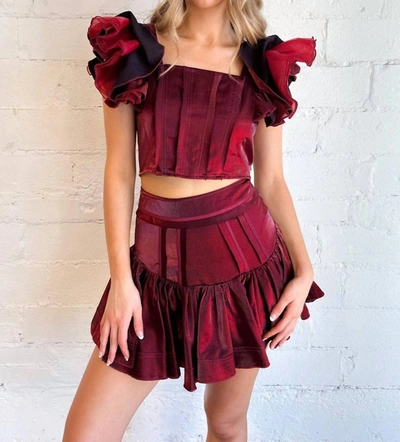 Sofie The Label Hailey Cognac Skirt In Red In Red