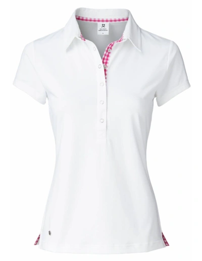Shop Daily Sports Dina Cap Sleeve Polo Shirt In White