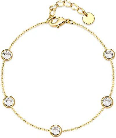 Liv Oliver 18k Gold Multi Color Station Bracelet In Gold