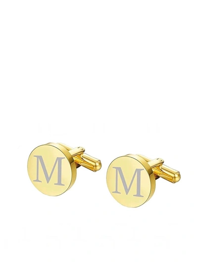 Stephen Oliver 18k Gold Initial "m" Cufflinks In Gold
