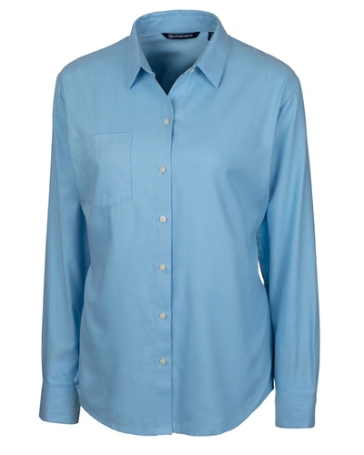 Shop Cutter & Buck Ladies' Windward Twill Long Sleeve Shirt In Multi