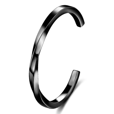 Shop Stephen Oliver Black Plated Modern Cuff Bangle