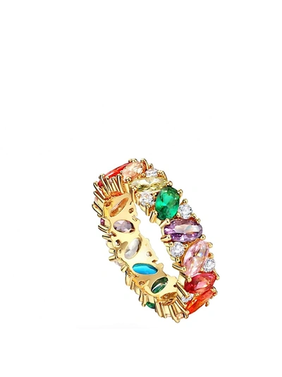 Liv Oliver 18k Gold Multi Color Eternity Band Ring In Gold