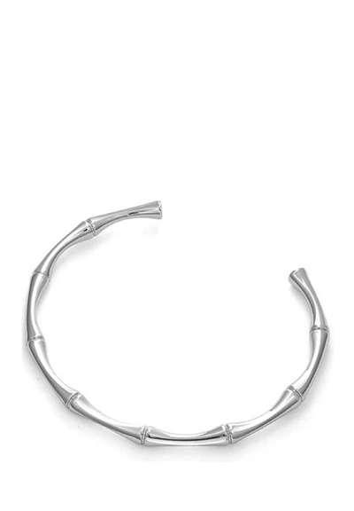 Shop Liv Oliver 18k Gold Open Cuff Bangle In Silver