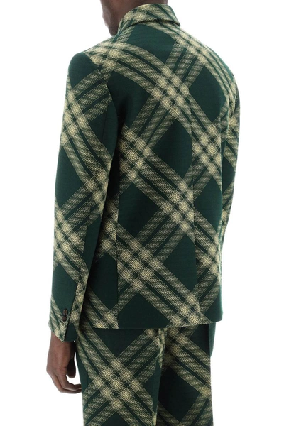 Burberry Check Wool Tailored Jacket In Multicolor