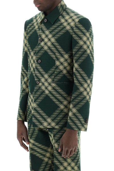 Shop Burberry Single-breasted Check Jacket In Multicolor