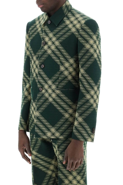 Burberry Check Wool Tailored Jacket In Multicolor