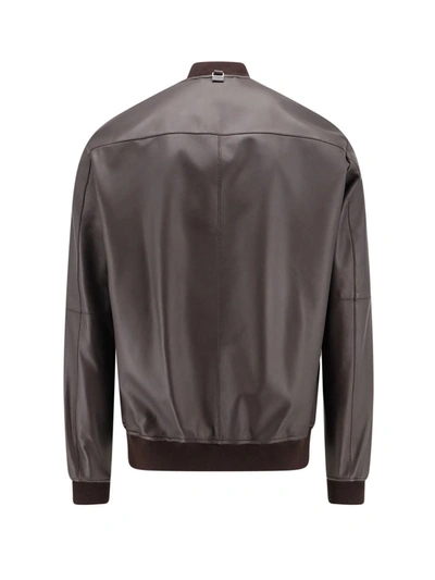 Shop Corneliani Jacket In Brown