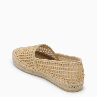 Shop Prada Beige Espadrilles In Woven Fabric Women In Pink