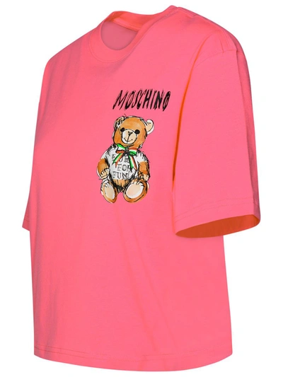 Shop Moschino Fuchsia Cotton T-shirt In Fucsia
