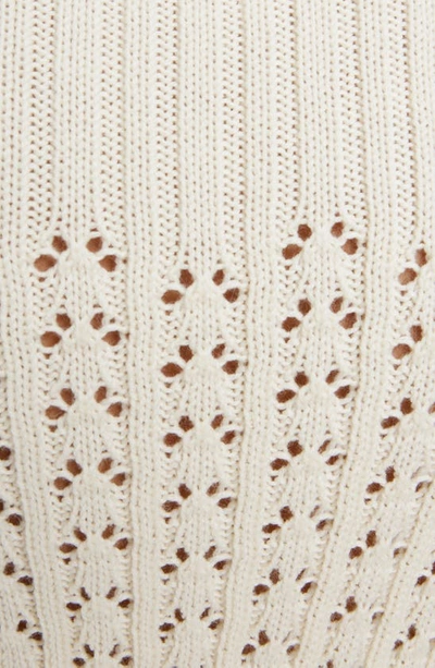 Shop Thom Browne Boxy Rib Pointelle Virgin Wool Crewneck Sweater In White