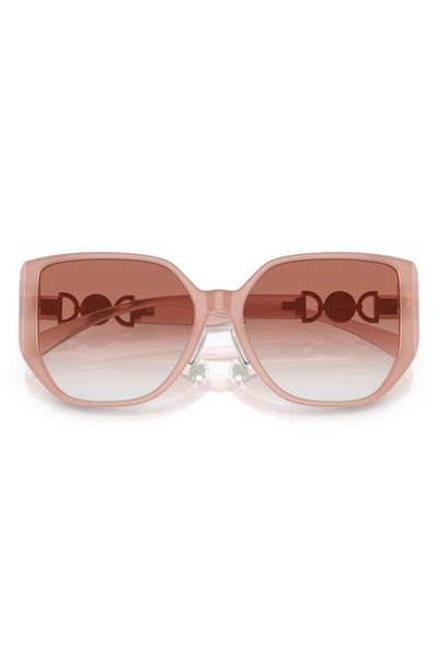 Shop Versace 58mm Gradient Irregular Sunglasses In Opal Pink