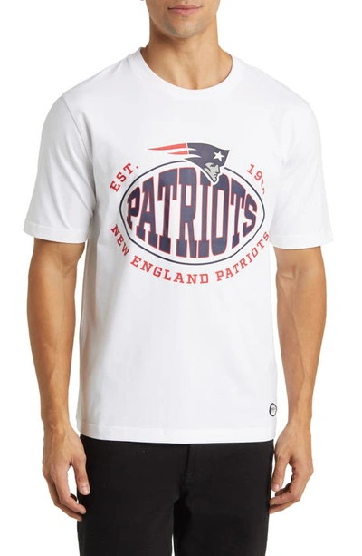Shop Hugo Boss X Nfl Stretch Cotton Graphic T-shirt In New England Patriots White