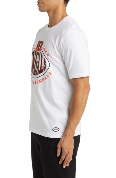 Shop Hugo Boss X Nfl Stretch Cotton Graphic T-shirt In Cincinnati Bengals White