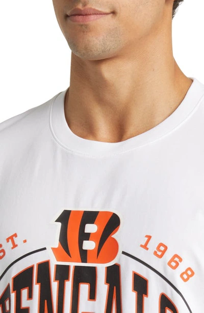 Shop Hugo Boss X Nfl Stretch Cotton Graphic T-shirt In Cincinnati Bengals White