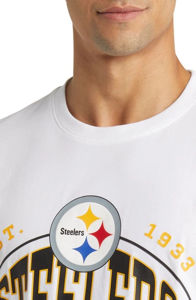Shop Hugo Boss X Nfl Stretch Cotton Graphic T-shirt In Pittsburgh Steelers White