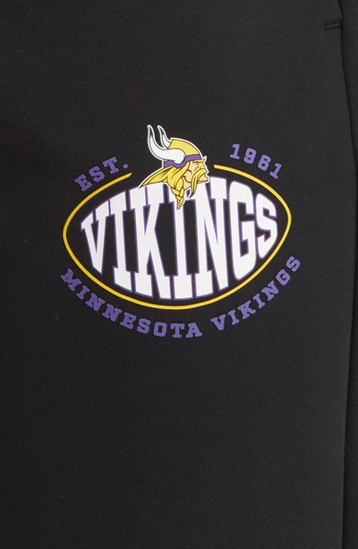 Shop Hugo Boss X Nfl Cotton Blend Joggers In Minnesota Vikings Black