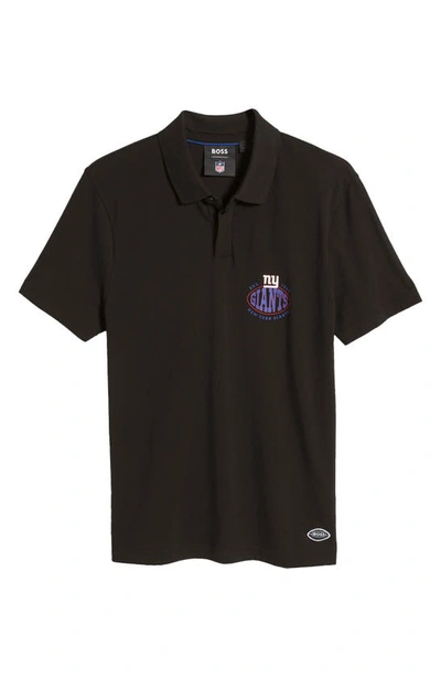 Shop Hugo Boss X Nfl Cotton Polo In New York Giants Black