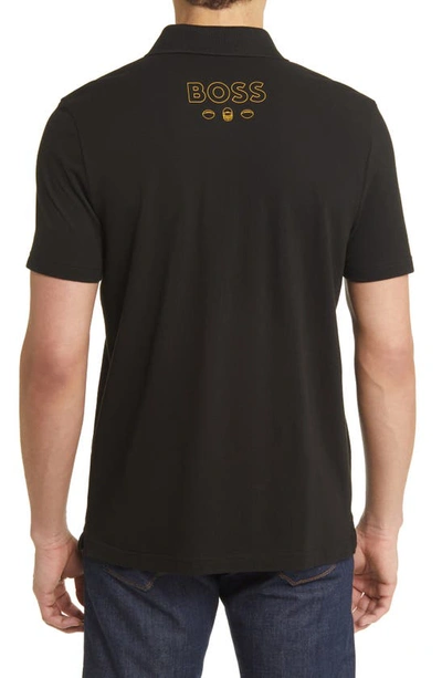 Shop Hugo Boss X Nfl Cotton Polo In Green Bay Packers Black